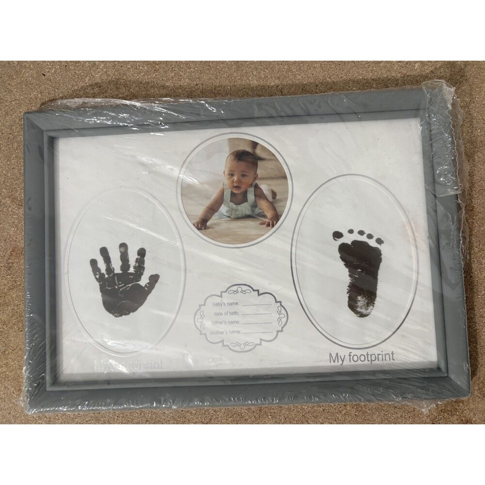 Baby Handprint Footprint Frame Stepping Stones First Prints Keepsake New In Box